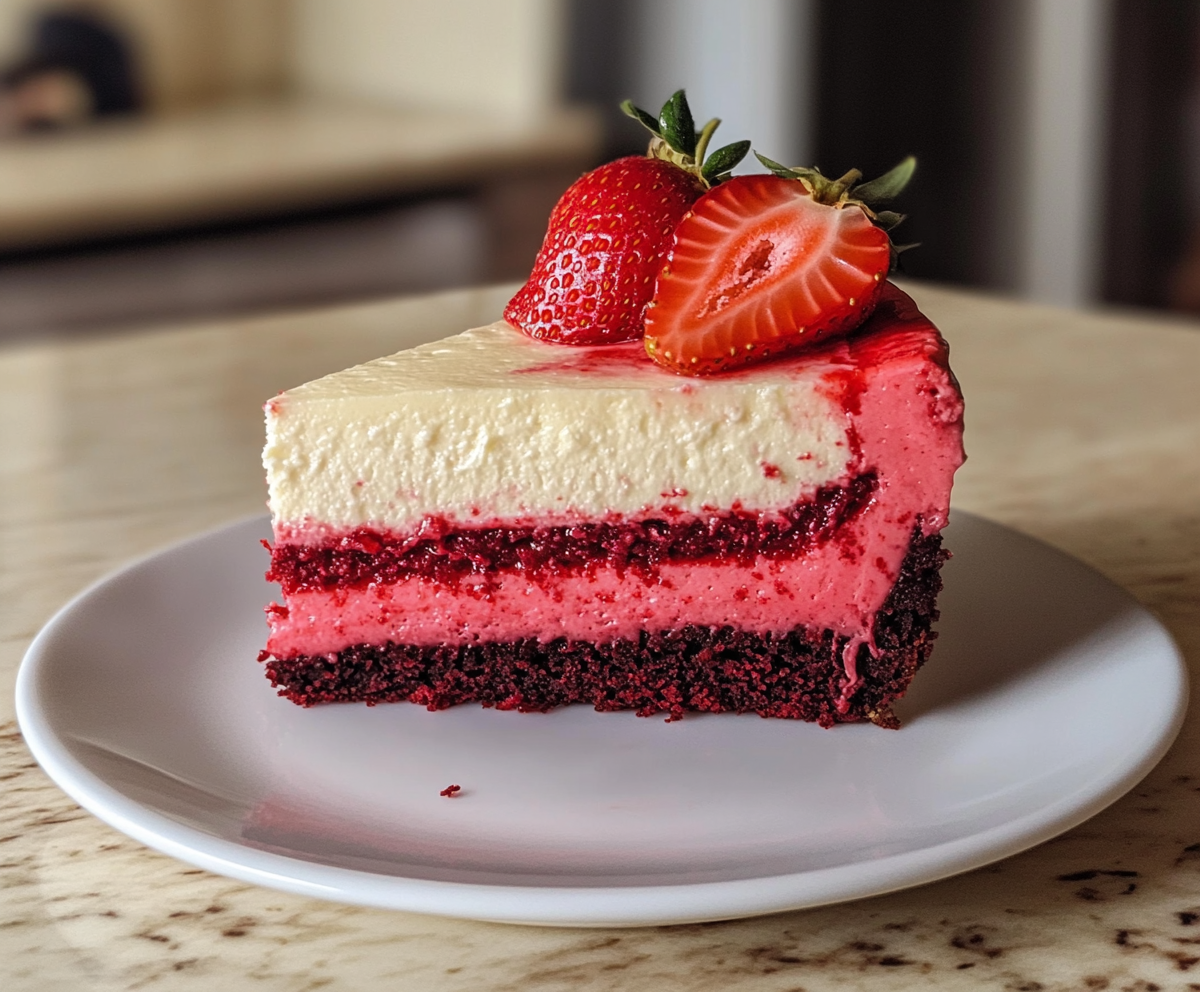 Red Velvet Strawberry Cheesecake